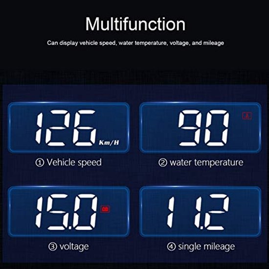 Car HUD Head Up Projector, Universal Car Head Up Display High Definition OBD HUD Windshield Projector Overspeed Security Alarm