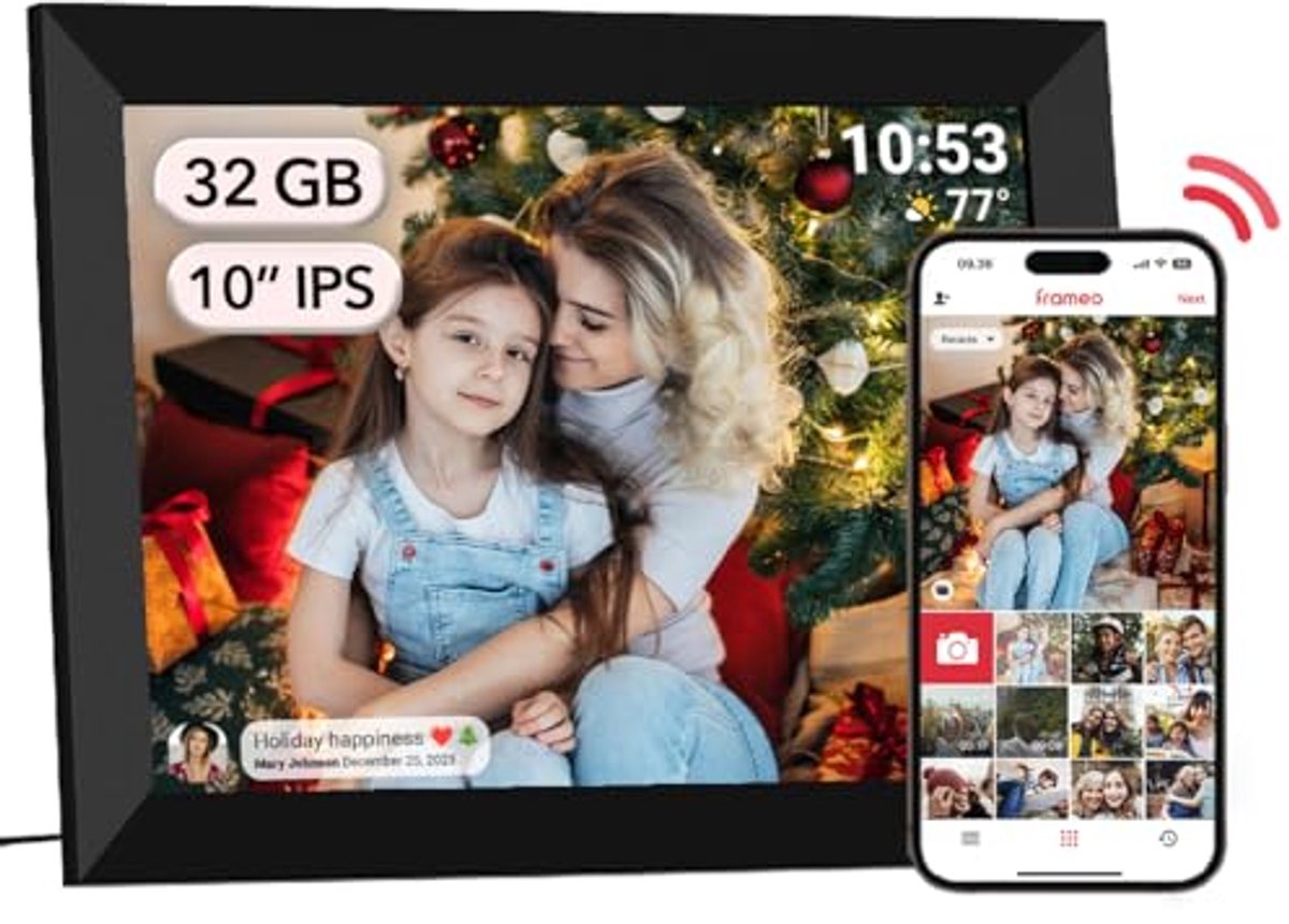10,1 inch WiFi digitale fotolijst met HD touchscreen en diavoorstelling
