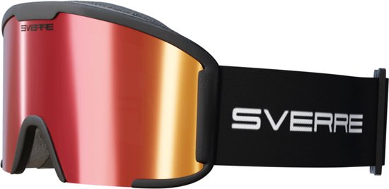 Sverre Sports skibril met rode verwisselbare lens + GRATIS slecht weer lens - Anti-condens - Voor heren en dames - Inclusief harde beschermcase - 100% UV bescherming