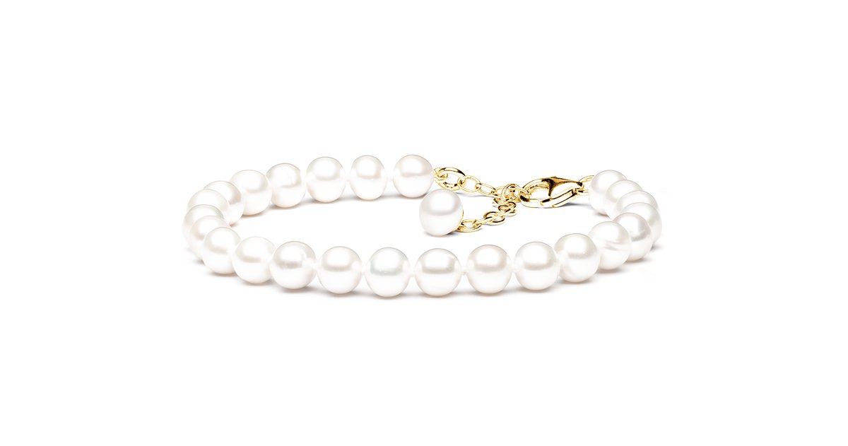 Gaura - Parel armband - Zoetwatergekweekte parel - Witte parels - Zilver met roségoud plating