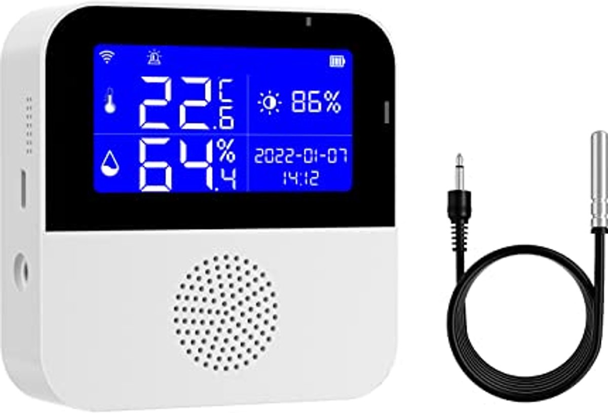 Digitale WiFi thermometer en hygrometer met app-alarm voor nauwkeurige temperatuur- en vochtigheidsmeting