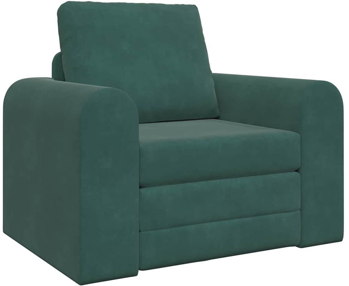 Slaapstoel - Uitklapbaar - Slaapbank - Logeerbed - Zetelbed - Slaapfauteuil - Vouwbed - 1 persoons - Zeer comfortabel - Donkergroen