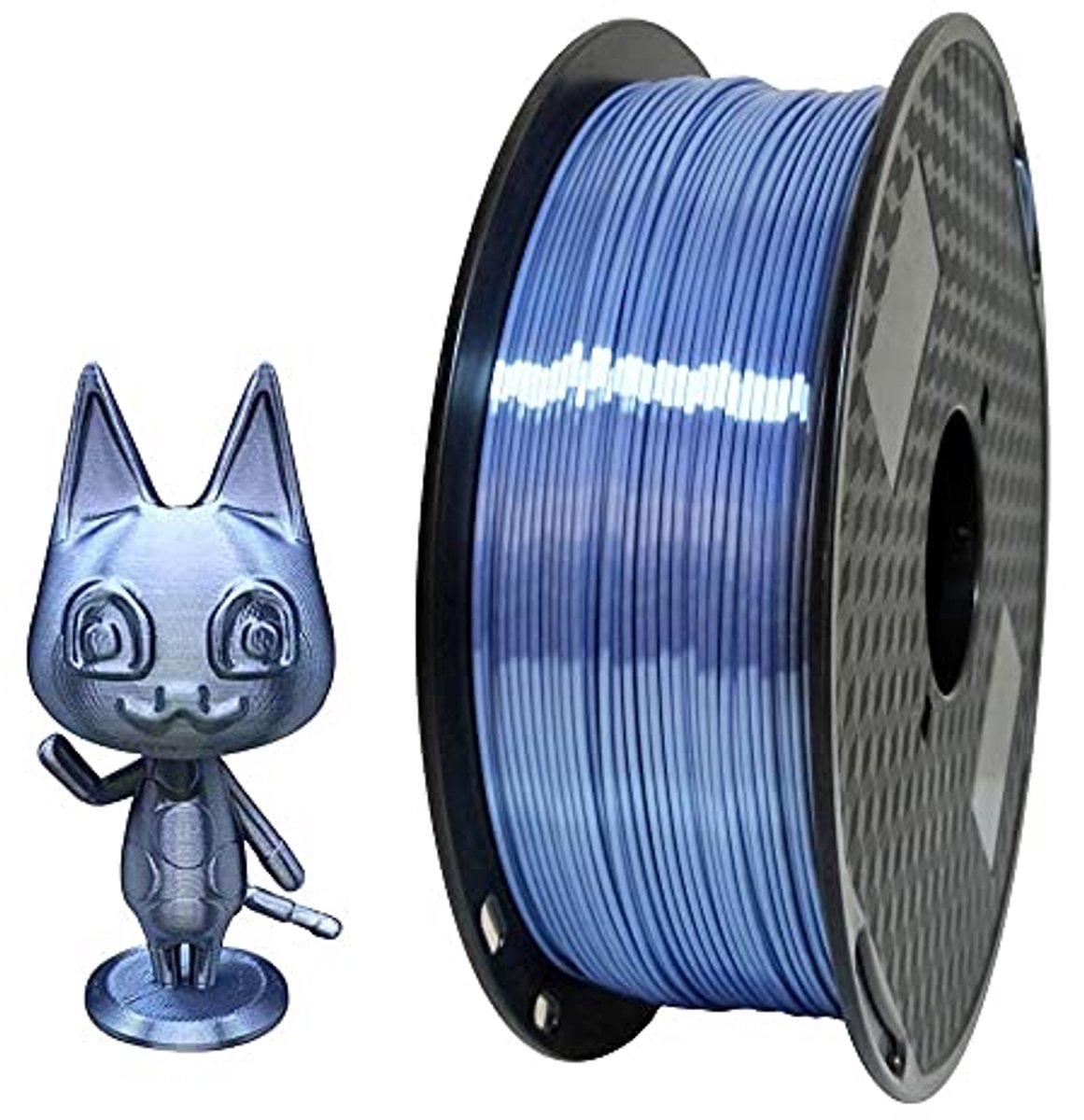 Zijdeachtig Glanzend Metaal Zilver Ruimte Blauw PLA Filament 1.75mm 1KG voor 3D Printers