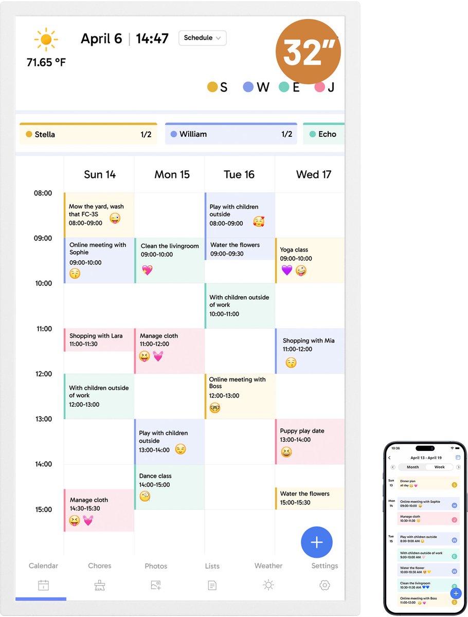 EKASN Digitale Kalender 32" - Digitale Fotolijst - Full HD - EKASN - €699,99