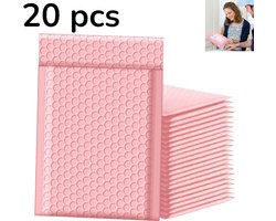 20 stuks - Roze bubbelzakken - Verpakkingszakken voor kleding - Verpakkingszakken voor logistieke koeriers - Roze verzendzakken - Stijlvolle verpakkingszakken voor kleine bedrijven - Ondoorzichtige matte zelfklevende polyethyleen bubbelzakken voor ve