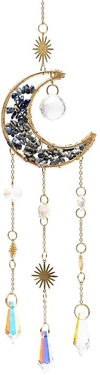 Phoenix Import Mani Bhadra Suncatcher maan met lapis lazuli - ±8 cm Multicolor