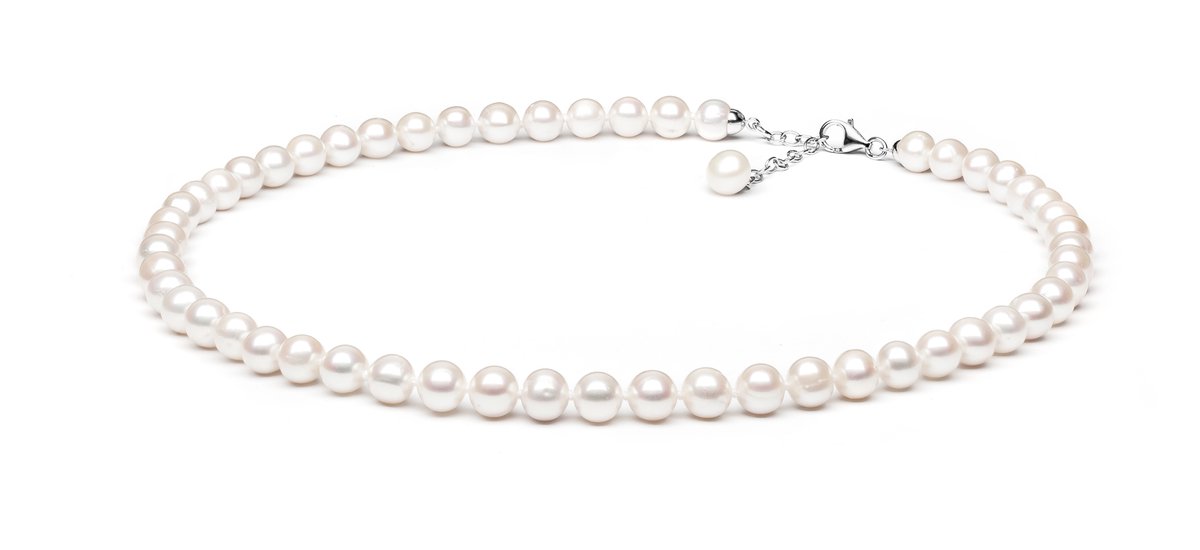 Gaura - Parelketting met zilveren sluiting – Lengte 45 cm + verlengketting 4 cm