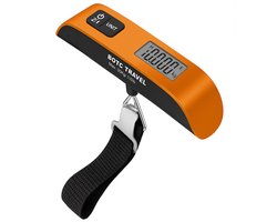 BOTC Digitale kofferweegschaal - Bagageweegschaal tot 50KG met Weeghaak - Rood