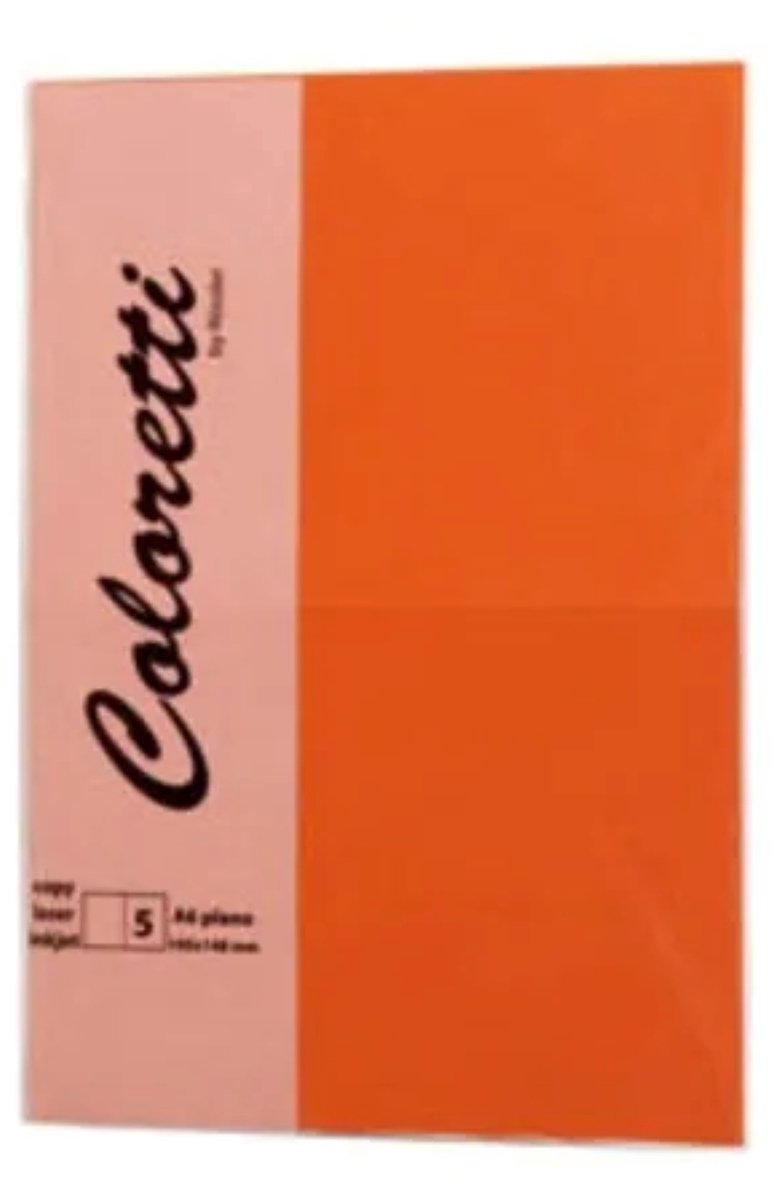 Kaarten - Coloretti - Oranje - Sinaasappel - Apfelsine - 5 stuks - A6 Plano - 105x148mm - Vouwrand - HD - 225gram - Kaart - Vouw - 220770521