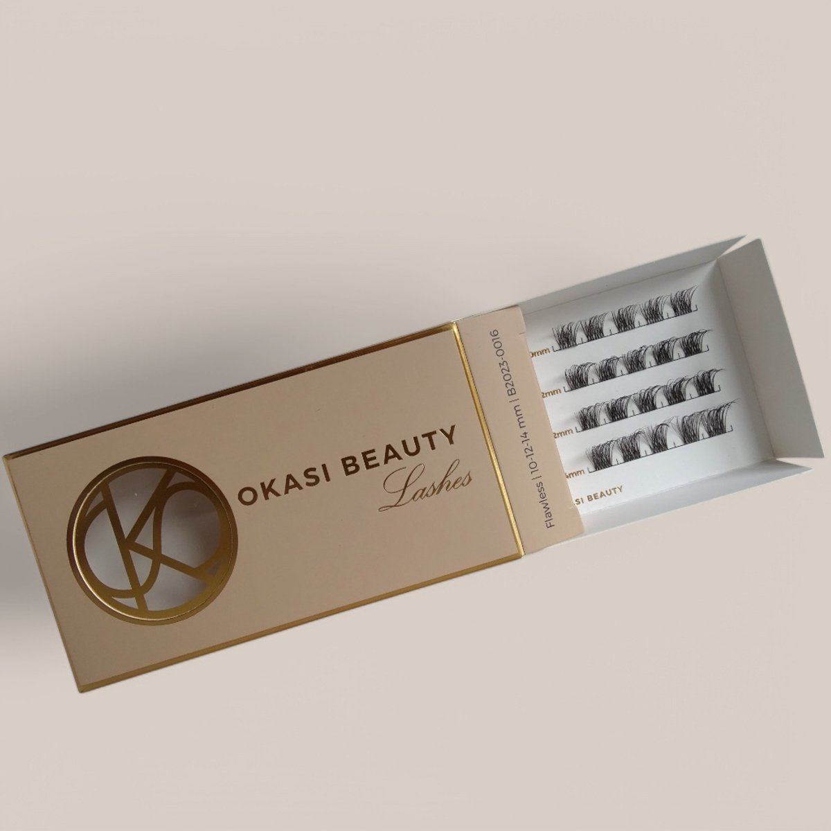 Okasi Beauty - Flawless - Premium Natural Lashes - 4 wimpersets per verpakking - 10-12-14 mm Mix Lengte - 40-cluster DIY wimperextensions - Ultradunne transparante wimperband