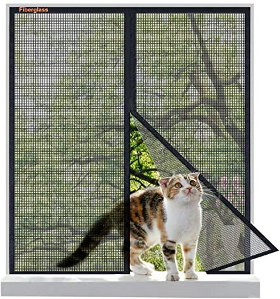 Magnetisch Vliegengaas Zwart 125 x 145 cm - Insectenbescherming voor Raam en Deur, Automatische Sluiting, Muggennet Zonder Boren