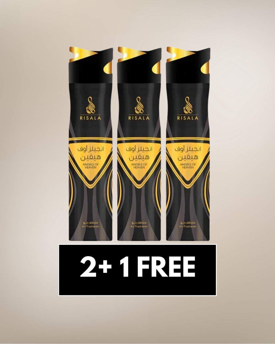 Air Freshener Angels of Heaven by Risala – 300ml x3 – Long Lasting Arabic Oriental Room Spray from Dubai – Floral, Powdery, Amber & Musk Fragrance