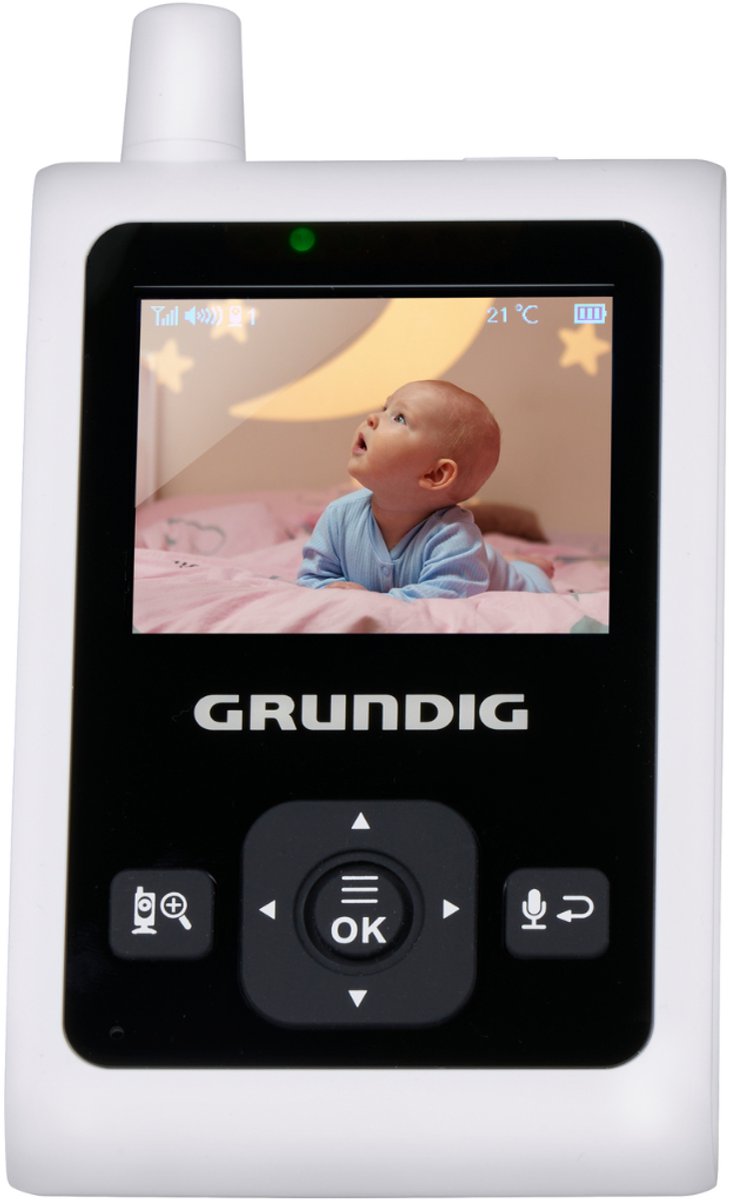 Grundig Video Babyfoon met Camera - Baby Monitor met 2-inch Kleurenscherm - Babyphone met Nachtzicht, Temperatuurweergave en Terugspreekfunctie - Wit thumbnail 4