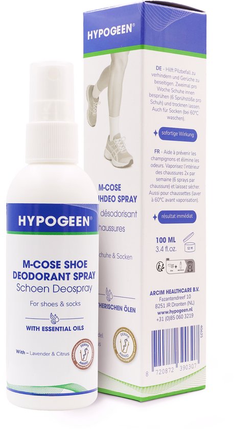 Hypogeen M-Cose Schoen Deospray – Verfrissende Schoendeodorant – Tegen Nare Geurtjes – 100 ml Sprayfles