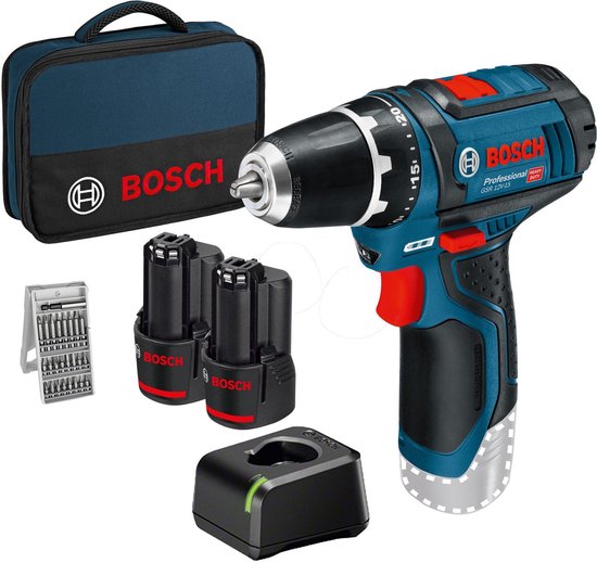 Bosch - GSR 12V-15 - Cordless Drill Driver - Complete Set