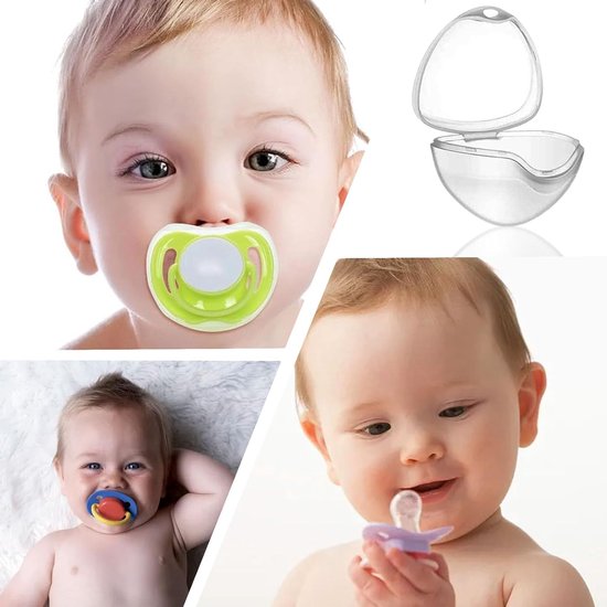 2 fopspeen opbergdozen-fopspeendoosjes-transparante hygiënedoosjes-stofdicht en makkelijk schoon te maken-geschikt voor het dragen van babyfopspenen binnen en buiten (6,1*7*5,1cm) — afbeelding 4