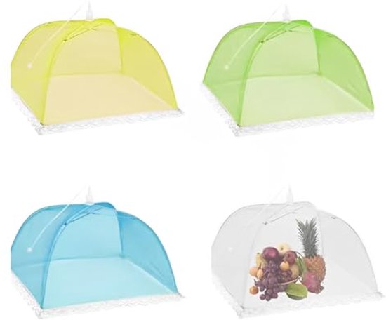 Vliegenkap, opvouwbare taartafdekking, afdekking voor eten, voedselafdekking, perfecte vliegenbescherming, opvouwbare vliegenscherm, voor picknick