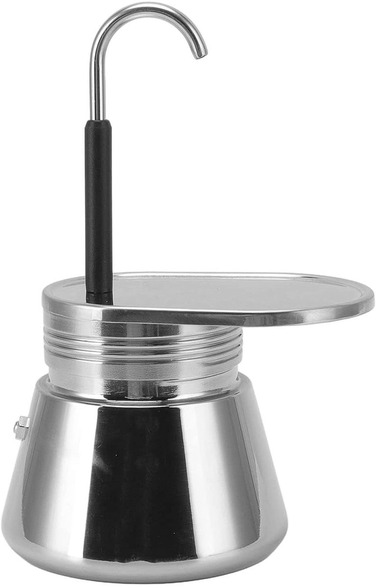Mochapot met enkele uitloop, 8,3 inch roestvrijstalen mokkapot, espressomachine, draagbare Italiaanse doe-het-zelf koffiepot met grote capaciteit, buitenkoffiebeker voor iedereen