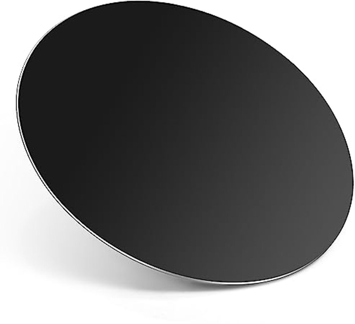 Aluminium muismat met antislip rubberen basis en micro-zandstralen oppervlak - Zwart rond