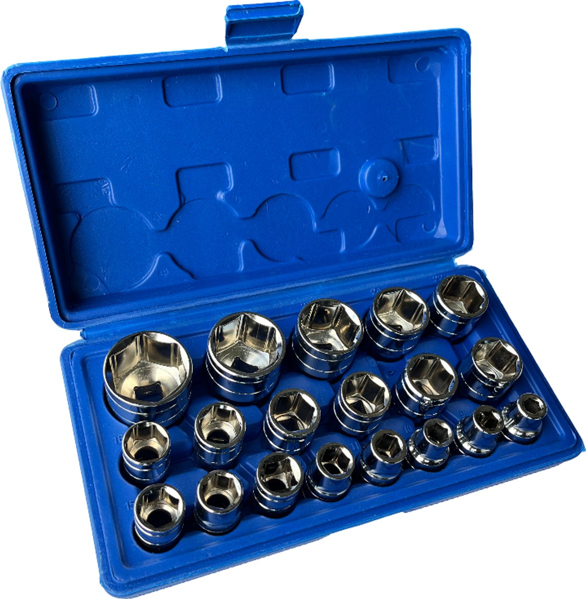 professionele doppen set - dopsleutelset - 19 delig - zeskantdoppen set 1/2 - dopset