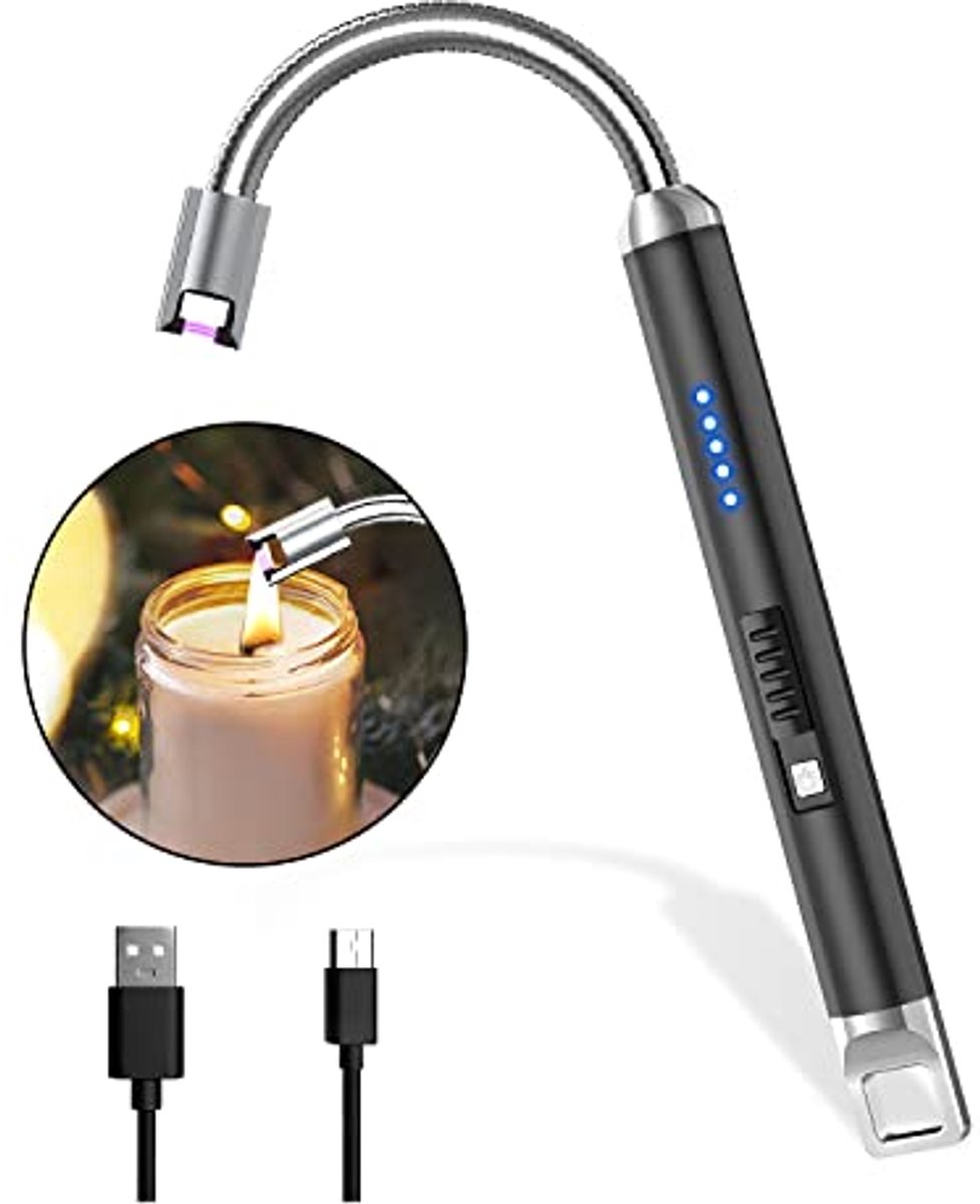 USB Oplaadbare Elektrische Aansteker met LED Weergave en Flexibele Hals