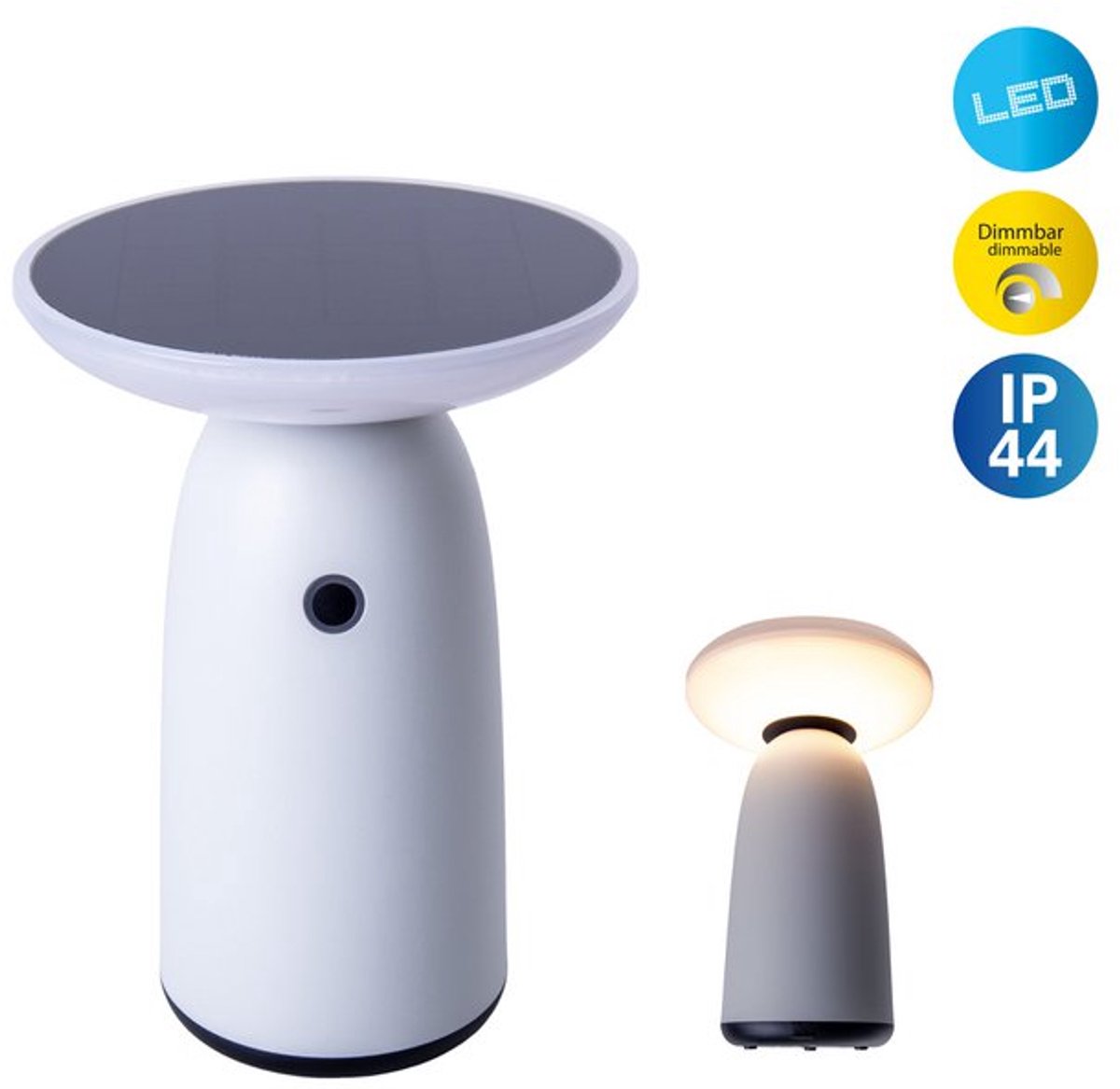 Buitenlamp zonder snoer Solar Lamp LED "ADA" Wit H 22,5cm met schemersensor Metaal Kunststof Wit