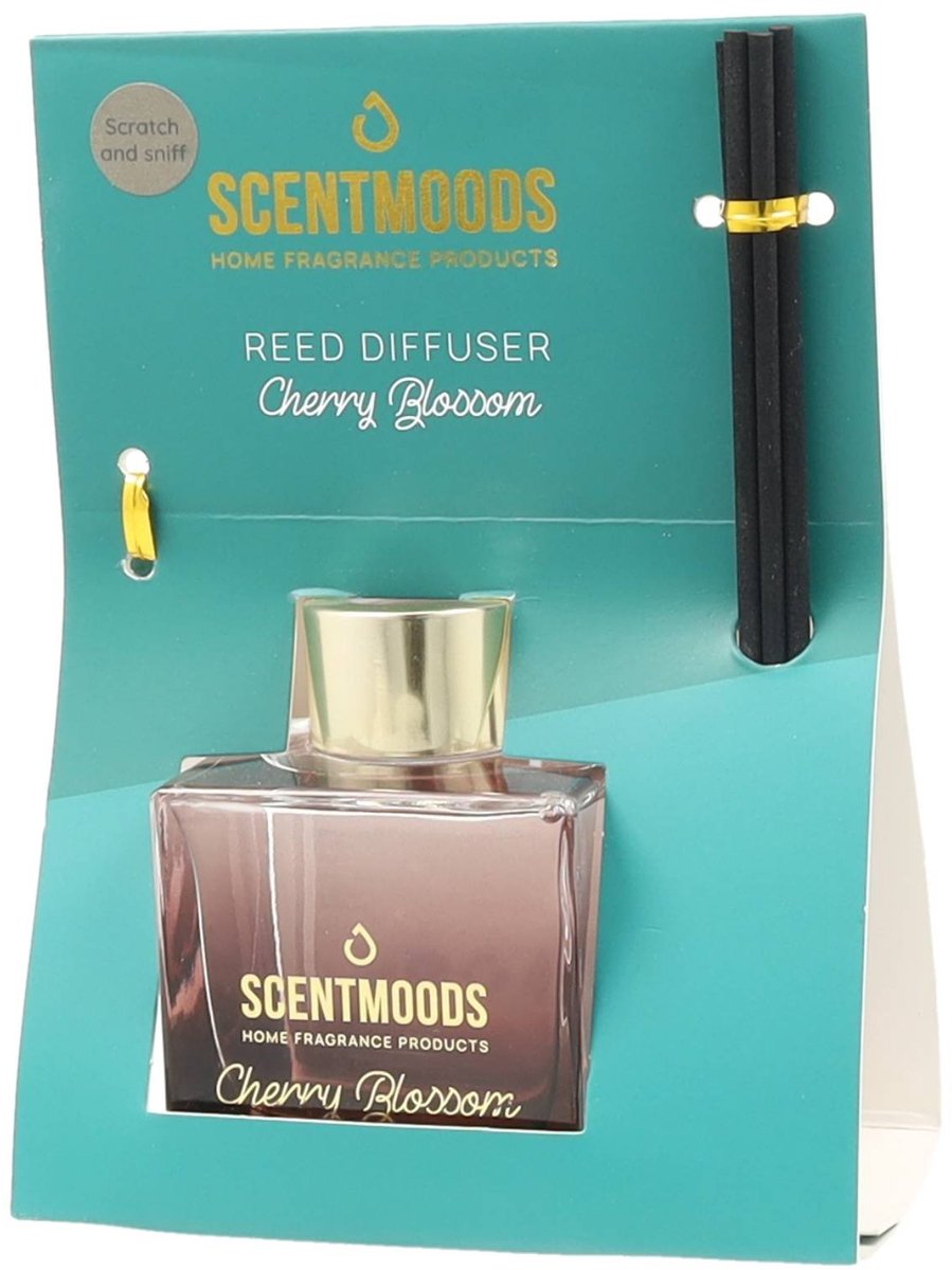 Scentmoods Geurstokjes Set Cherry Blossom – Mini Reed Diffuser met Geurstokjes
