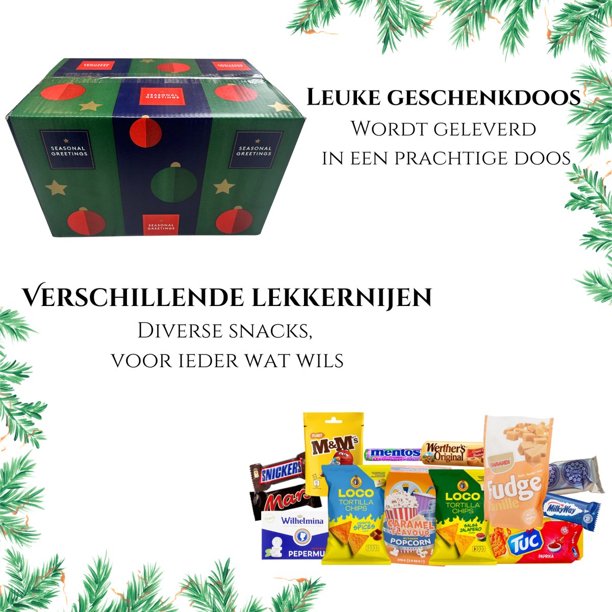 Kerstpakket M - Incl. Gadgets & Food t.w.v €75 - Cadeaupakket - Feestpakket - Doos - Voor Mannen & Vrouwen – foto 2