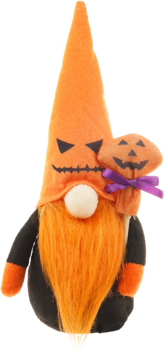 QTTVBTNA - Halloween decoratie - Pop met Pompoen & Heksenhoed - Festivalversiering - Feest rekwisieten - Vakantiecadeaus - Oranje - 8x7x26cm - 1 stuk