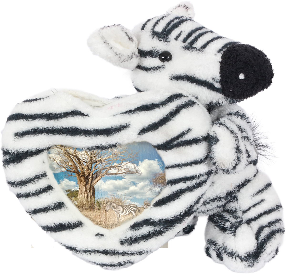 PIA Soft Toys - Babypluche Zebra fotokader - 16 cm - Hart