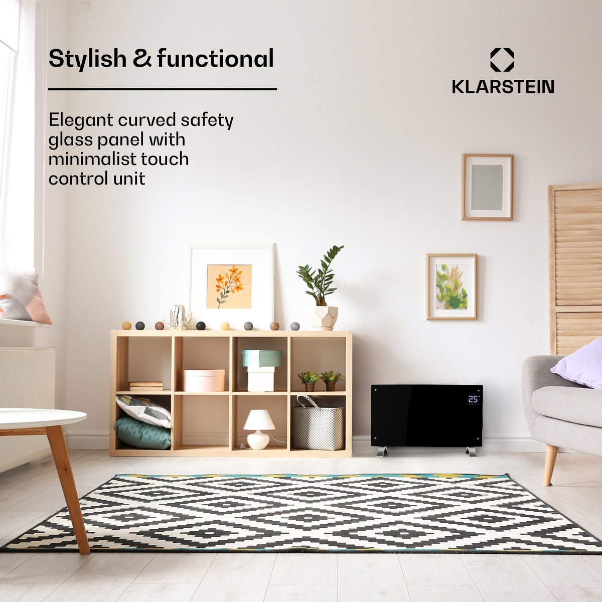 Klarstein elektrische kachel, convectiekachel, vrijstaand of wandmodel, energiebesparende elektrische kachel, app-gestuurd, stille elektrische kachel, vrijstaande elektrische radiator met thermostaat, 2000 W – foto 6