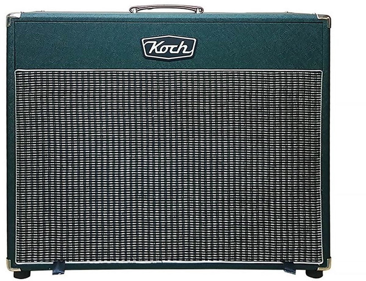 Koch KSC212OB/GS120 Speaker Cabinet – 2x12 120W Open Back Gitaarcabinet in Groen met Zilveren Speakerdoek