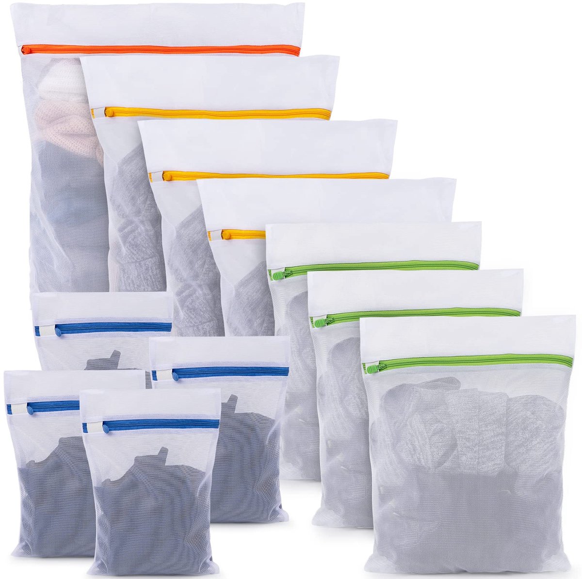 Ibenzoa® Set van 11 waszakken met ritssluiting voor delicaat wasgoed en reizen
