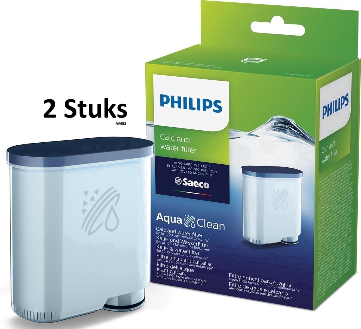 2X Philips/Saeco AquaClean CA6903/10 - Koffiemachinereiniger - Kalk- en waterfilter