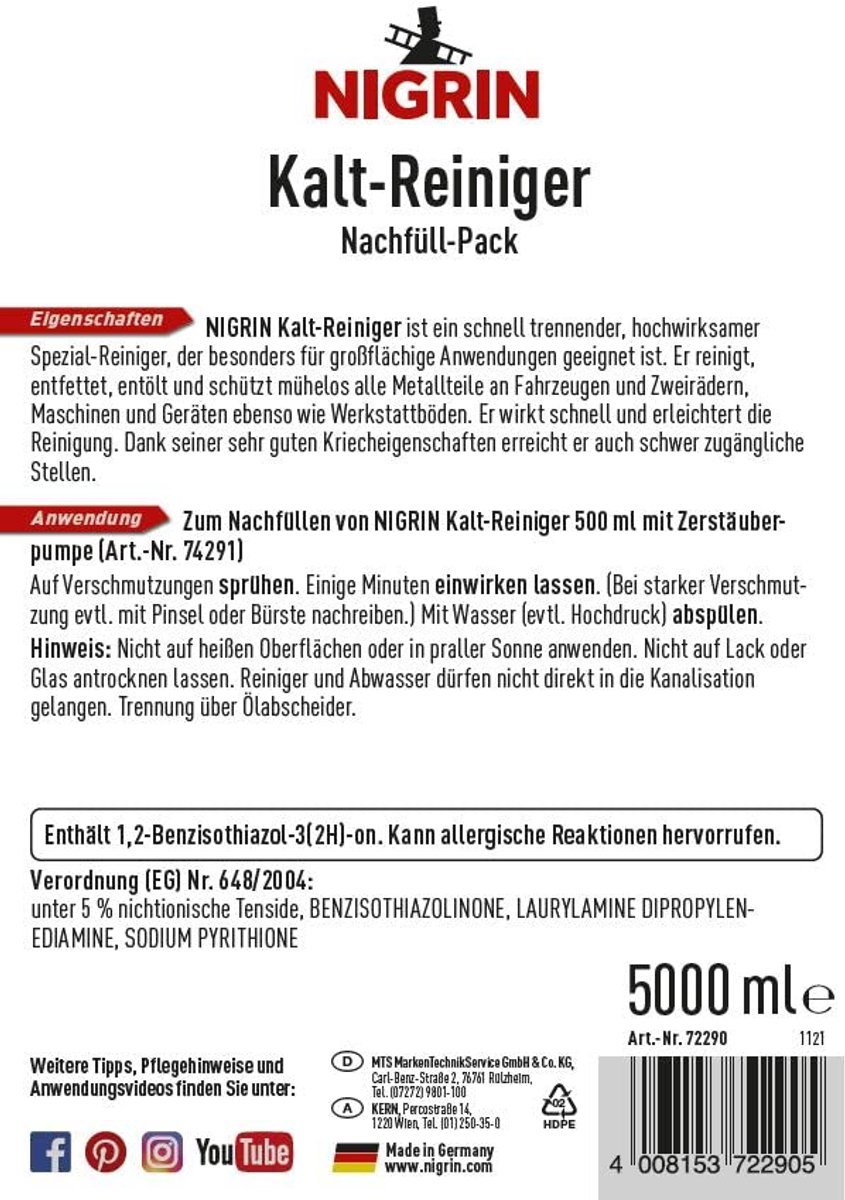 RepairTec Koudreiniger 5 liter - Effectieve Ontvetter voor Motor- en Machine-onderdelen