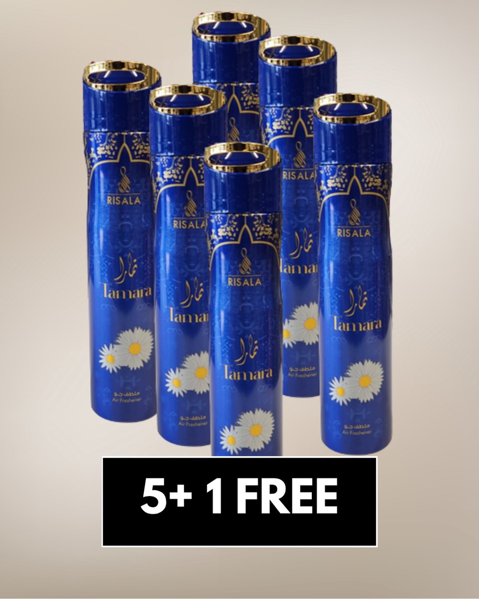 Air Freshener Tamara by Risala – 300ml x6 – Long Lasting Arabic Oriental Room Spray from Dubai – Sweet Floral, Amber & Musk Fragrance
