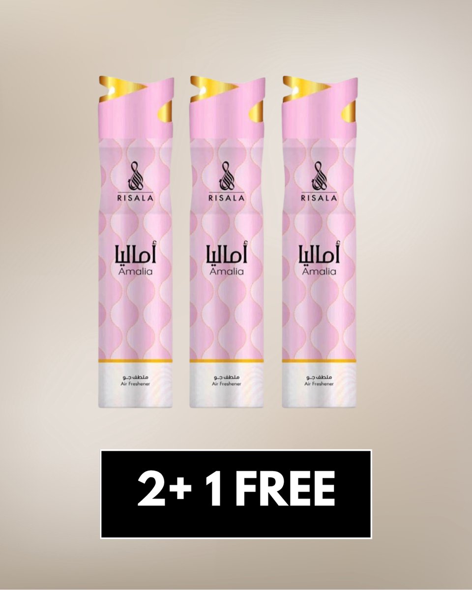 Air Freshener Amalia by Risala – 300ml x3 – Long Lasting Arabic Oriental Room Spray from Dubai – Floral, Fruity, Amber & Musk Fragrance