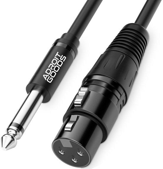 Câble jack mono 6,5 mm vers XLR mâle AdroitGoods – Connecteurs plaqués or – 2 m