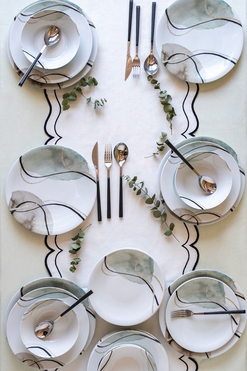 Asir - Dinerset - 24-delig - Veelkleurig - 27 x 27 cm