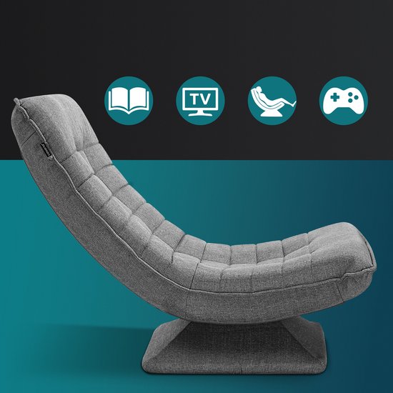 Fauteuil Casaria - Ajustable 58x57x84cm - Grijs