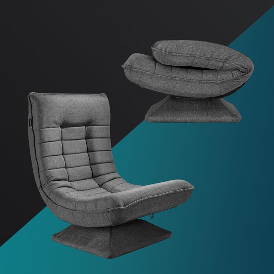 Fauteuil Casaria - Ajustable 58x57x84cm - Grijs