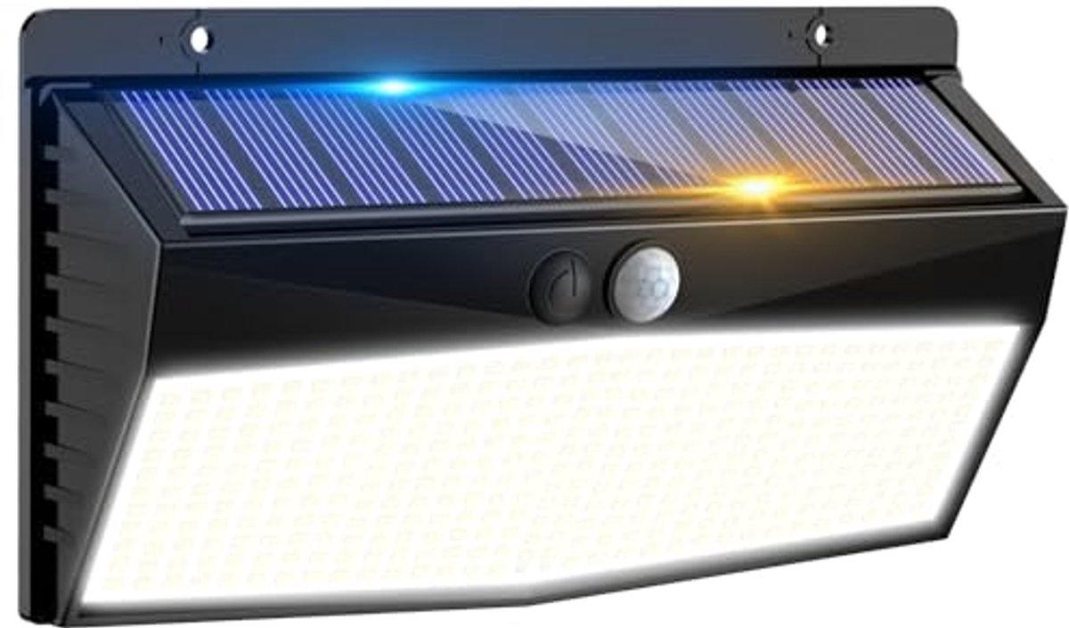 Zonne-energie LEDlamp voor buiten - 368 LEDs, Bewegingssensor, Super Helder, IP65 Waterdicht, 3 Modi