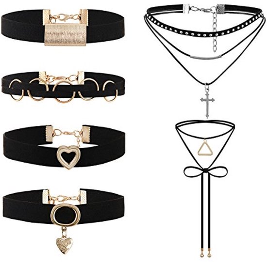 Elli Halsketting dames choker trend cirkel met suède zwart in 925 sterling zilver, 320, 925 sterling zilver, suède, Zonder