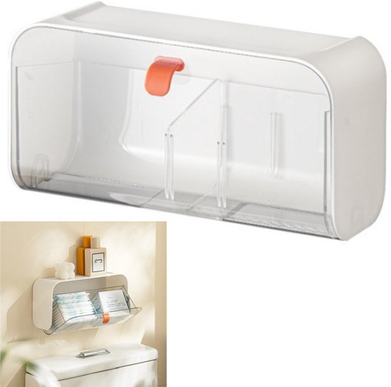 SUPPUIMNT Houten opbergdoos, hygiënische artikelen, tamponhouder voor badkamer, veelzijdige tampon opbergblok, organizer, praktische zakdoekbox, tampon met klapdeksel, Lady Stuff (zwart