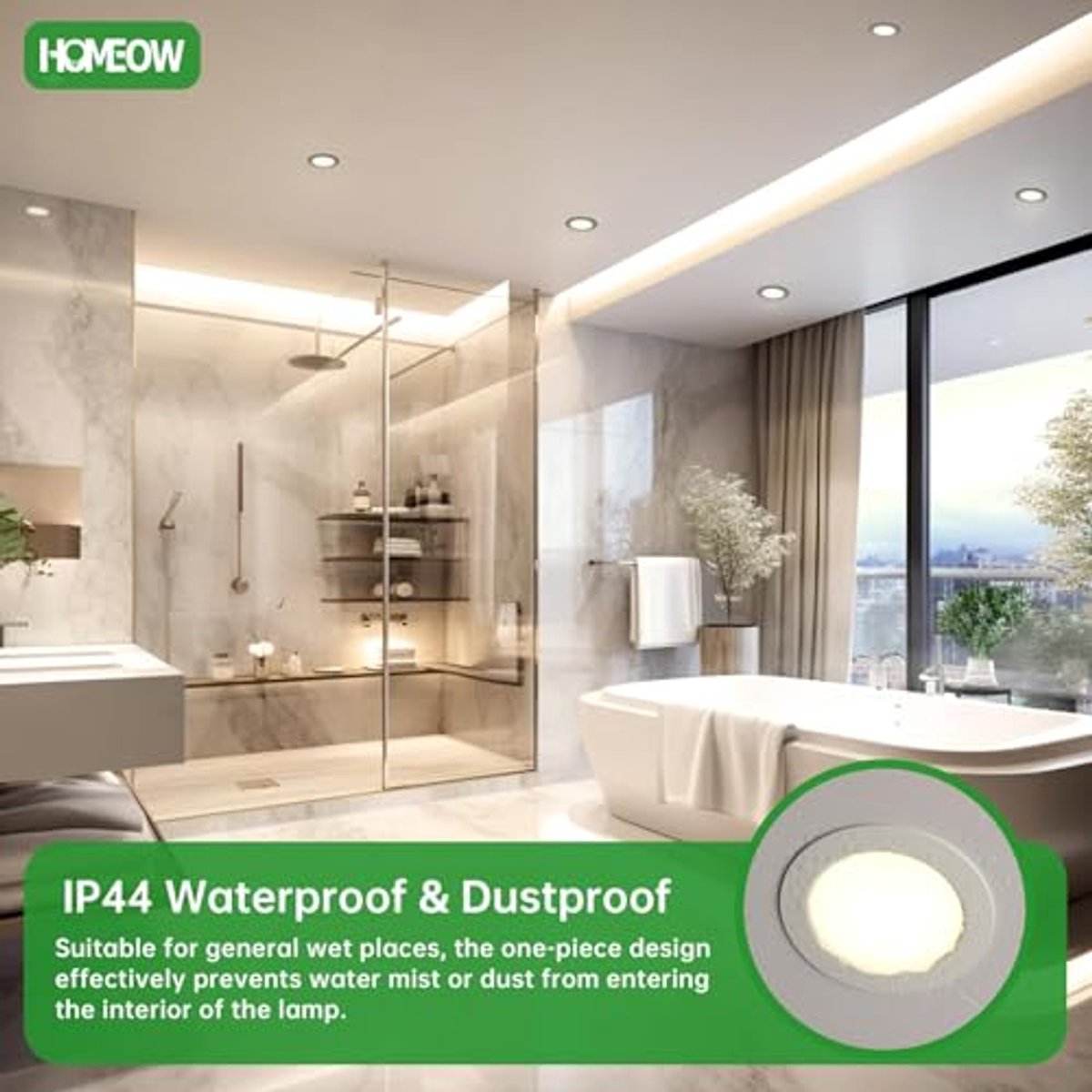 Set van 12 LED inbouwspots - Neutraal wit 4000K - Waterdicht IP44 - Perfect voor Badkamer, Keuken en Woonkamer