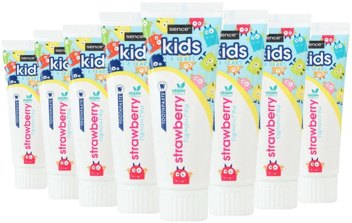 Sence Tandpasta Kids Aardbei - 8 x 75 ml