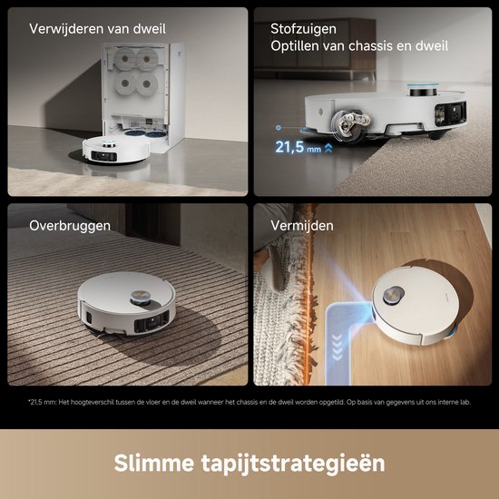 Robotstofzuiger met "Slimme tapijtstrategieën"