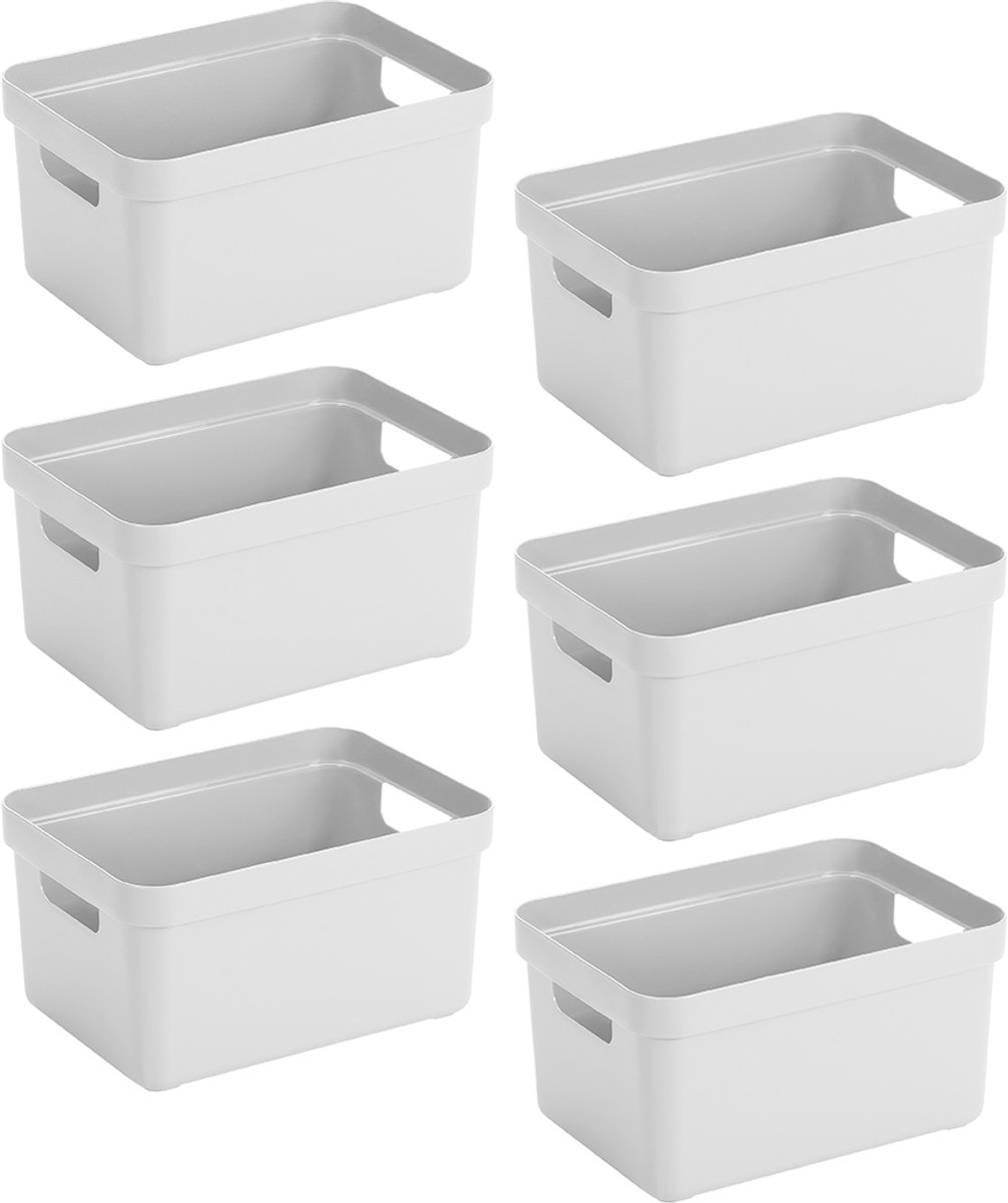 Sunware - Sigma home opbergbox 5L wit - Set van 6