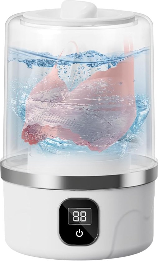 Mini wasmachine-kleine wasmachine-camping wasmachine-Kleine wasmachine - Mini-wasmachine voor ondergoed - Oplaadapparaat voor babykleding, handdoeken, sokken en delicate kleding - wit - 12,5x12,5x20cm