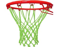 Basketbalnet Outdoor & Indoor – Glow in the Dark Lichtgevend Basketbalnet, All-Weather Anti-Whip Vervanging met 12 Lussen, Fluorescerend Groen